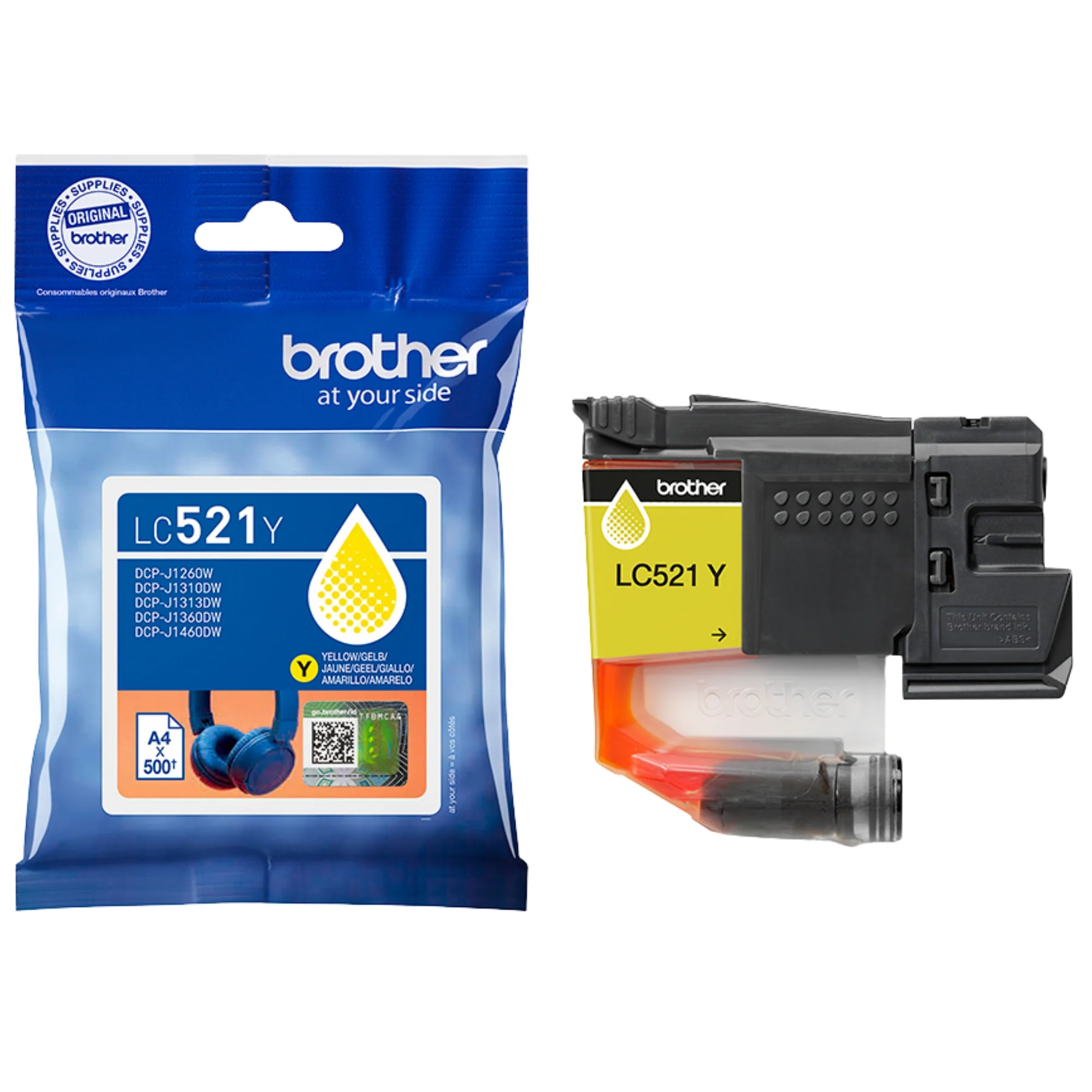 ראש דיו מקורי Brother LC-521Y צהוב - Image 3