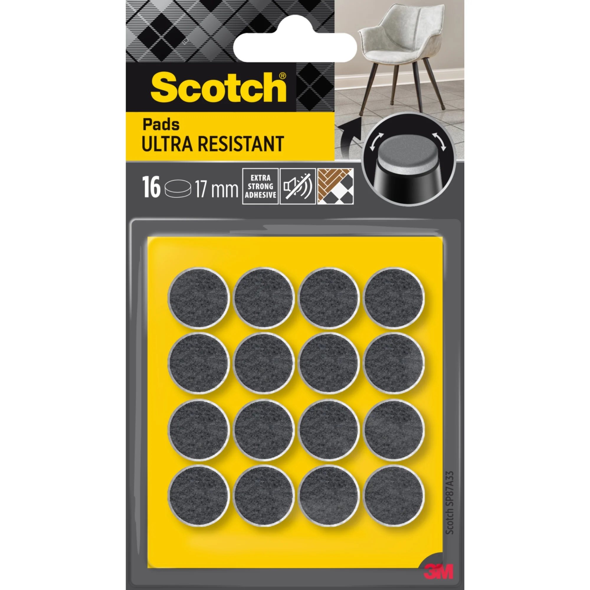 רפידות עגולות Scotch עמידות במיוחד 16 יחידות