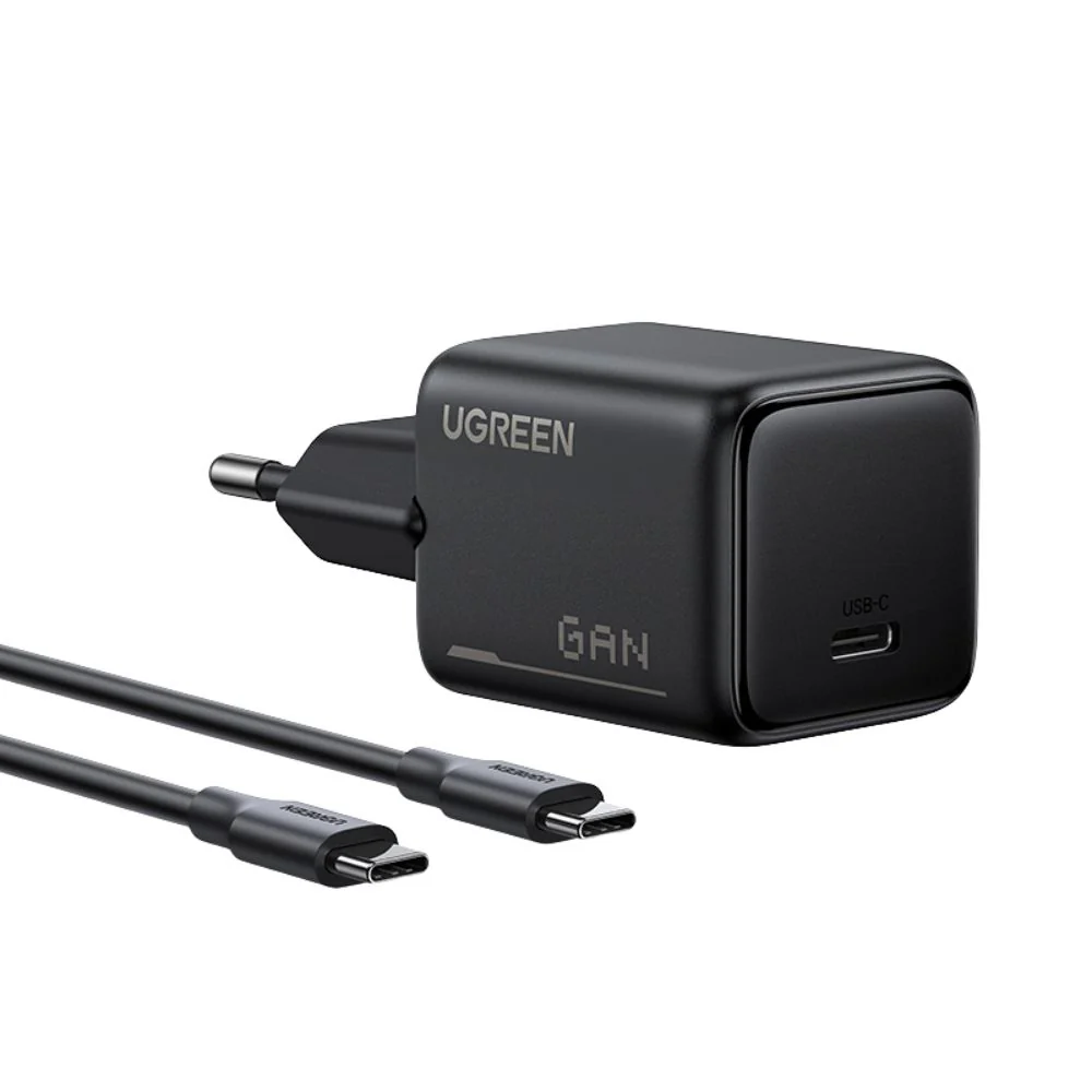מטען קיר מהיר+ כבל 1 מטר Ugreen 25W Gan Charger USB-C