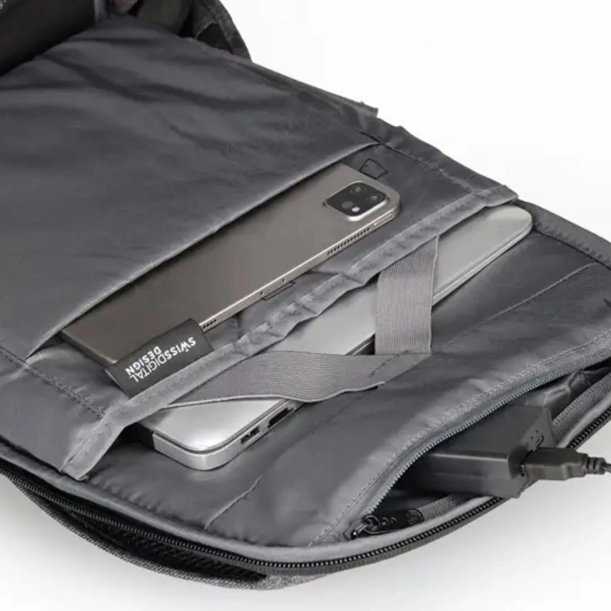 תיק גב למחשב 16" Swiss Digital Cosmo שחור אפור - Image 2