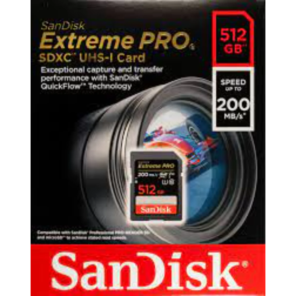 כרטיס זיכרון SanDisk Extreme SD EX 4K 200MB/s V30 512GB - Image 2