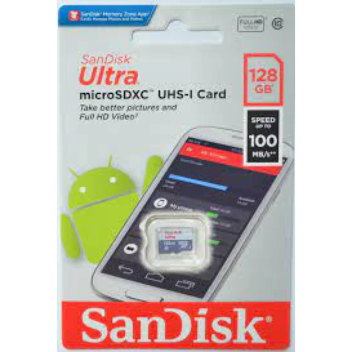 כרטיס זיכרון SanDisk Ultra microSDHC 128GB 100MB/s Class 10 UHS-I - Image 2