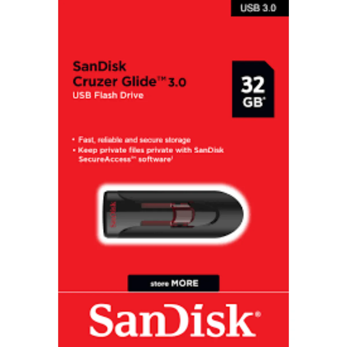 זיכרון נייד SanDisk Cruzer Glide 3.0 USB Flash Drive Z600 32GB - Image 2