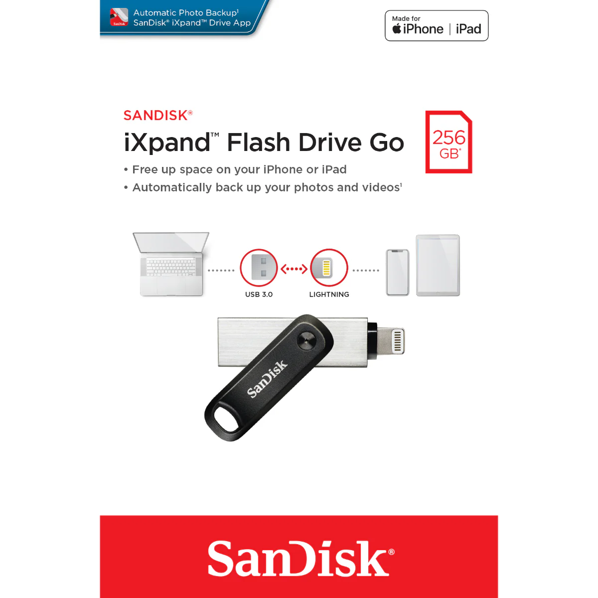זיכרון נייד SanDisk Ixpand Flash Drive Go 256GB - Image 2