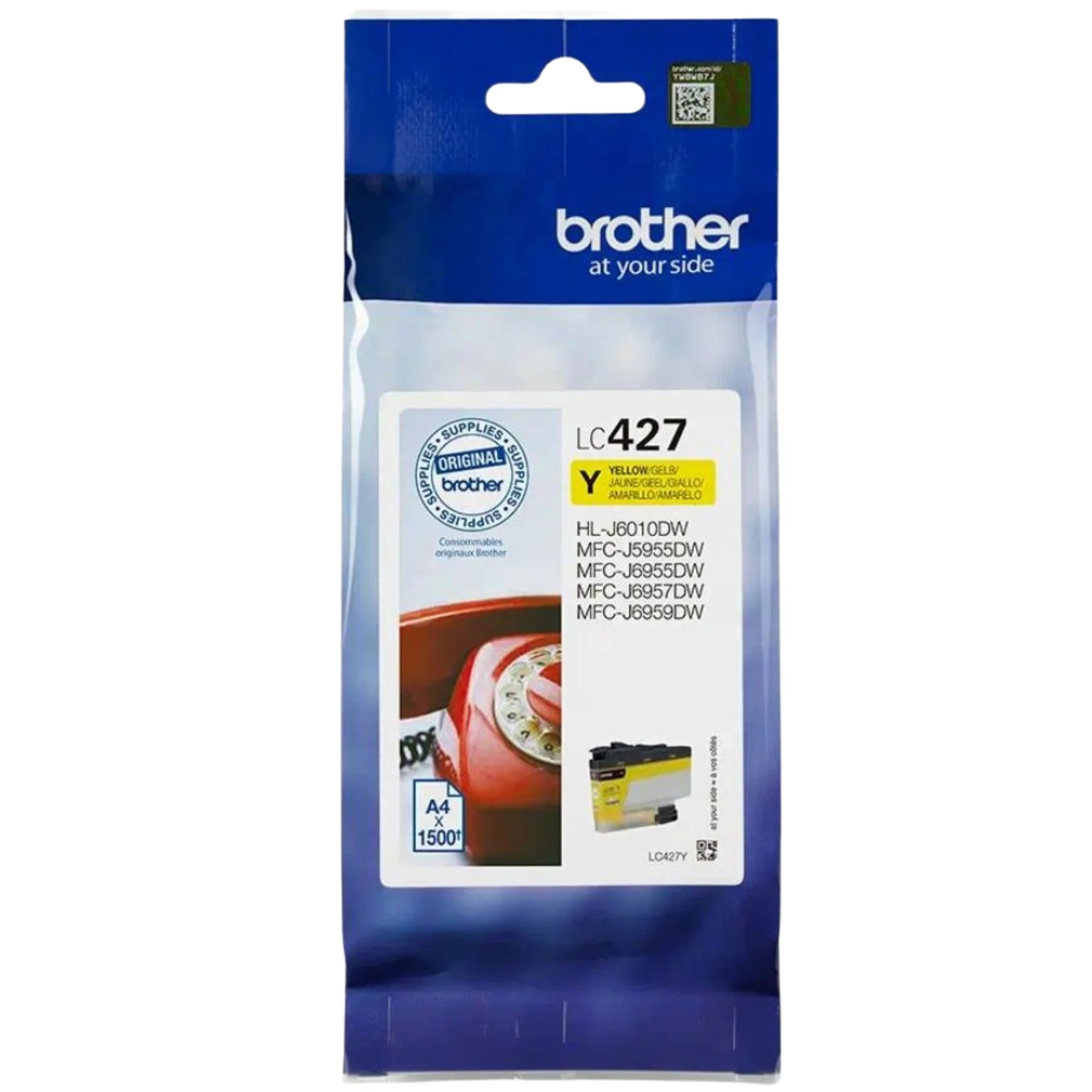 ראש דיו עד 1,500 דף דגם Brother LC427Y צהוב - Image 3