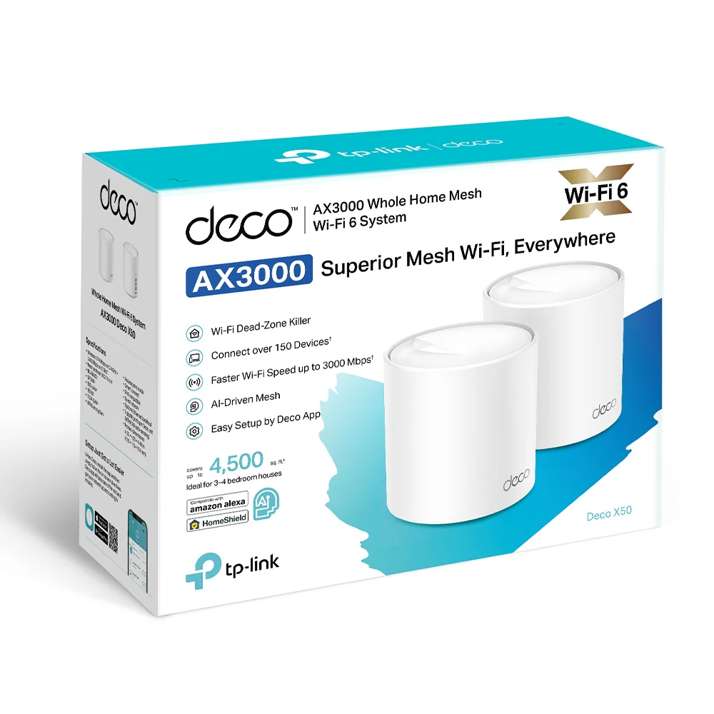 מגדיל טווח Deco X50 Ax3000 Wifi 6 Tp-Link 2 יחידות - Image 6