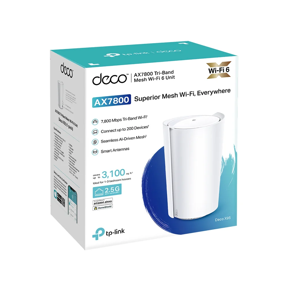 מגדיל טווח Deco X95 AX7800 Mesh WiFi 6 מבית TP-LINK - Image 6