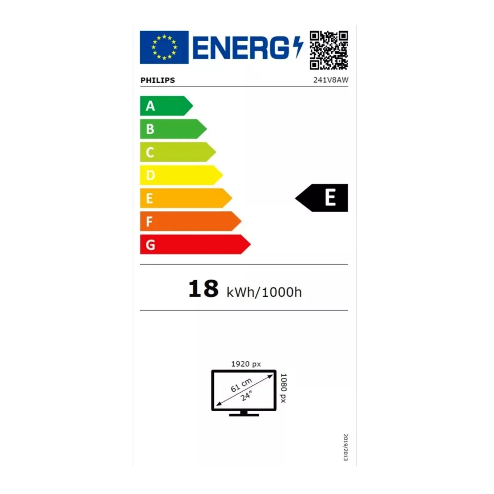 מסך מחשב “23.6 Philips 241V8AW לבן - Image 5