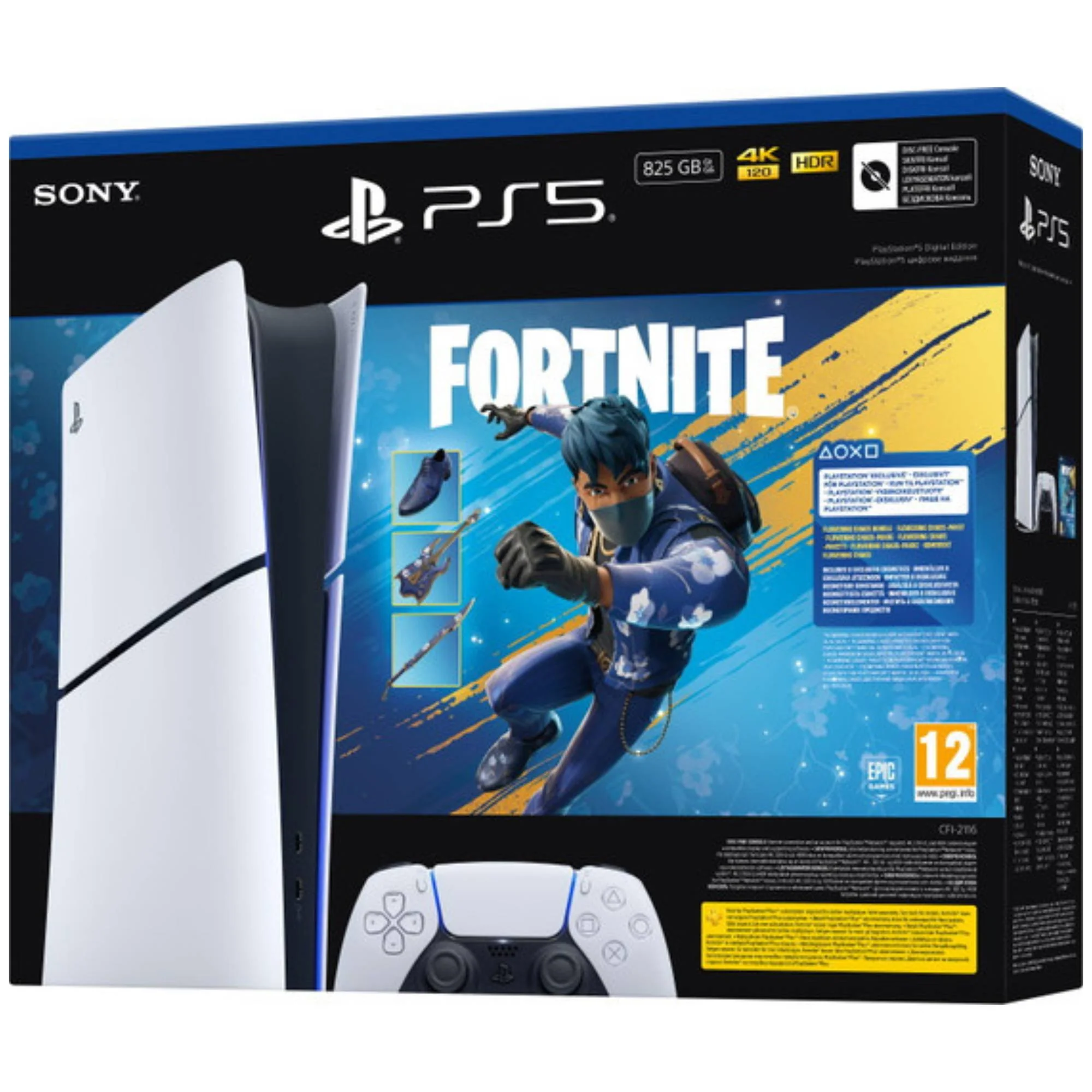 קונסולה PS5 Digital Edition 825GB כולל שובר למשחק Fortnite Flowering Chaos