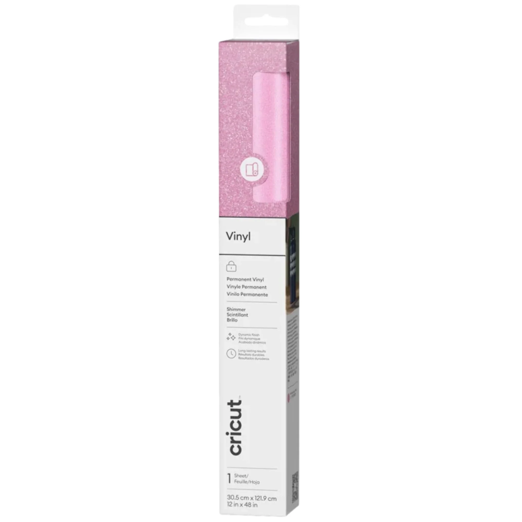 גיליון Cricut Vinyl Shimmer 30.5 ס"מ* 1.2 מטר ורוד מנצנץ