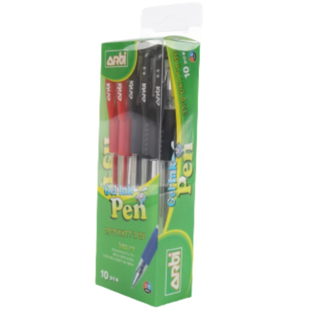מארז 10 עטי ג'ל 0.5 ראש סיכה מעורב צבעים Arti