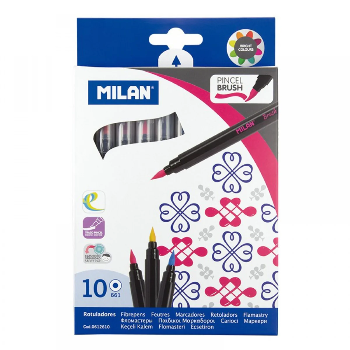 סט 10 טוש מכחול Milan