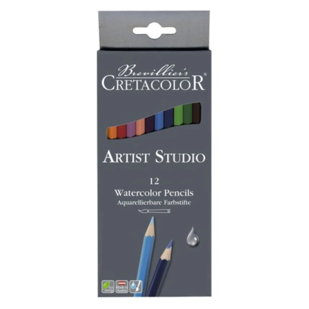 סט 12 עפרונות צבעי מים מקצועיים Cretacolor