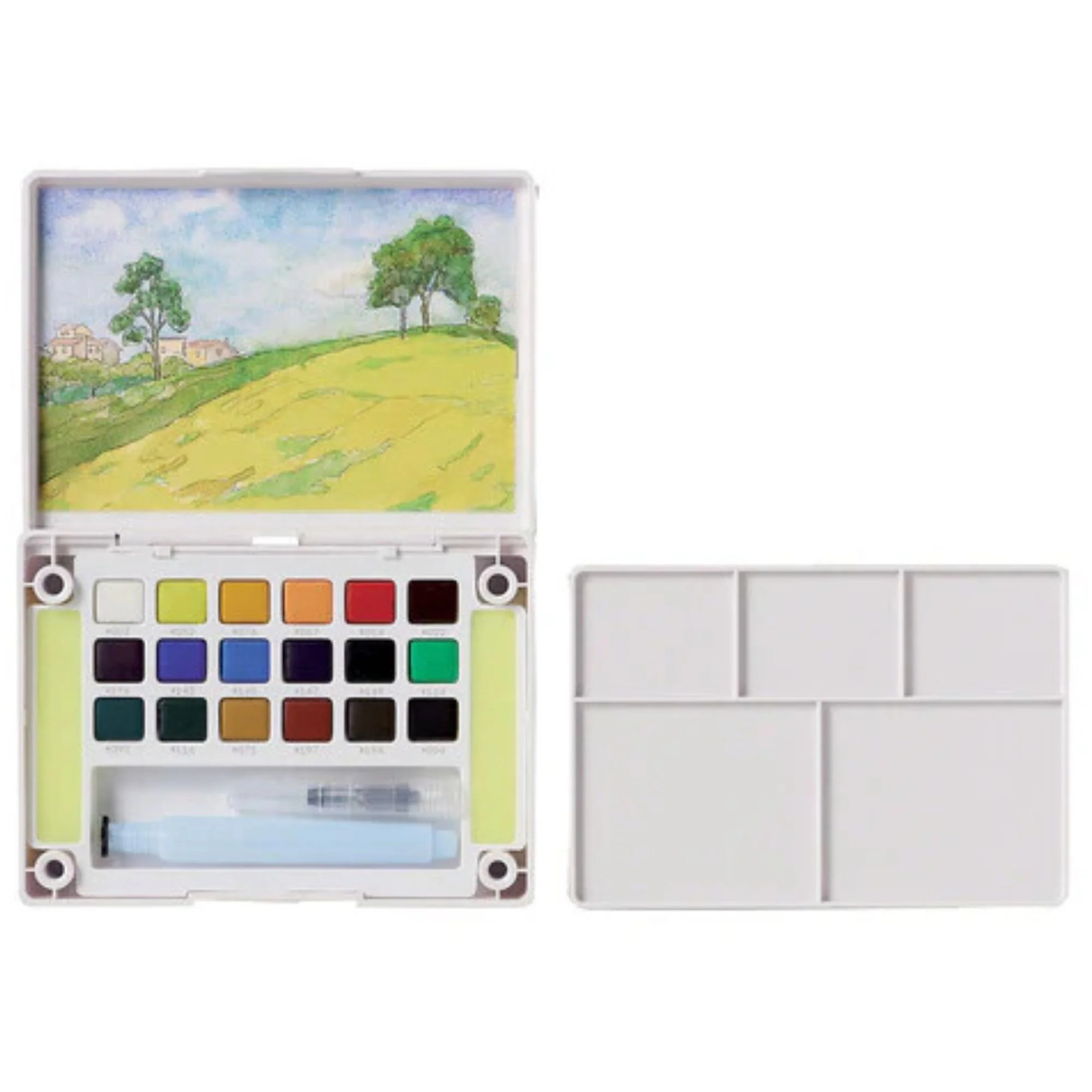 סט 18 צבעי מים מכחול ומיכל מים - Sakura Koi set XNCW18N - Image 2