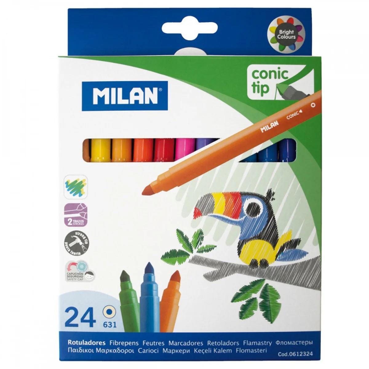 סט 24 טושים צבעוניים Milan