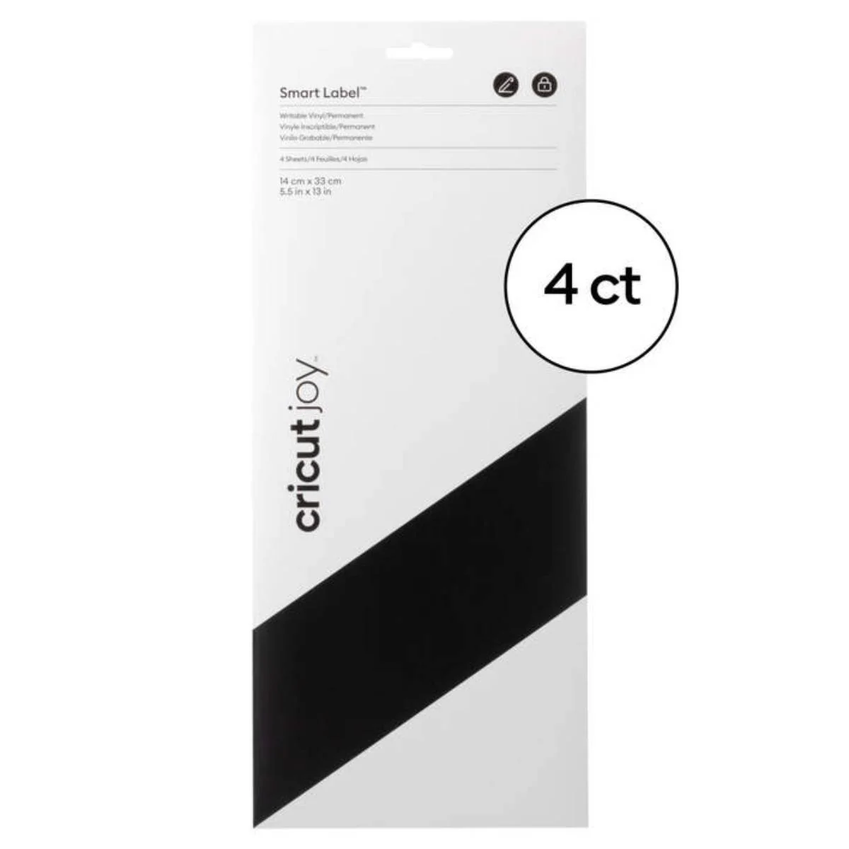 סט 4 נייר ויניל שחור 33*14 ס"מ Cricut Joy Smart Viny Permanent