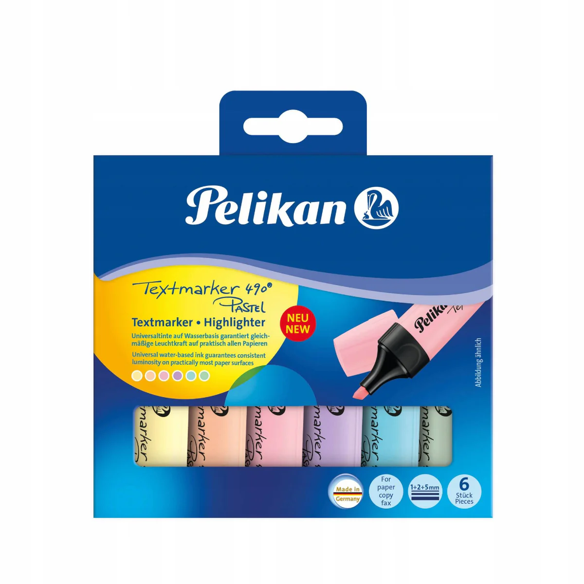 סט 6 טושי הדגשה 490 Pelikan פסטל