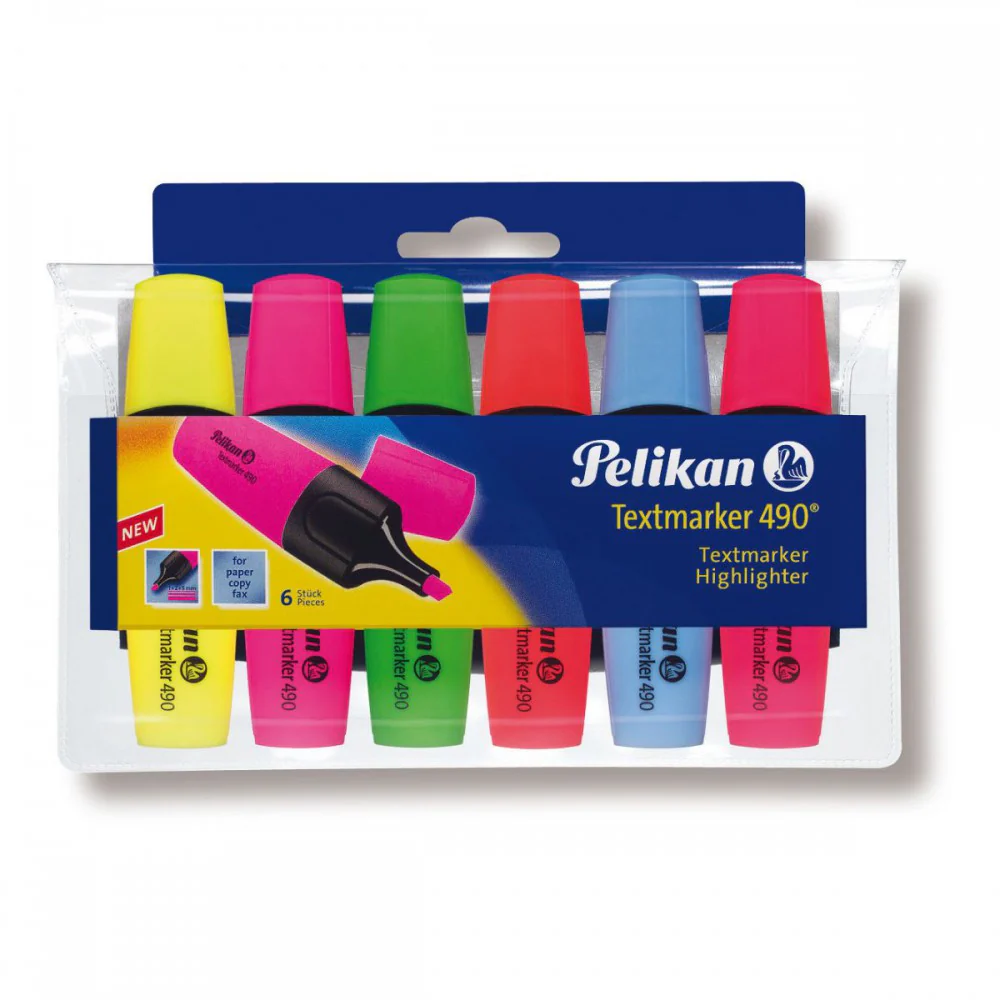 סט 6 טושי הדגשה 490 Pelikan