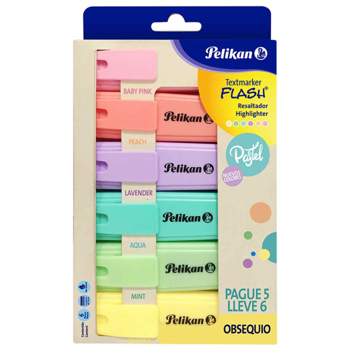סט 6 טושי הדגשה Pelikan פסטל