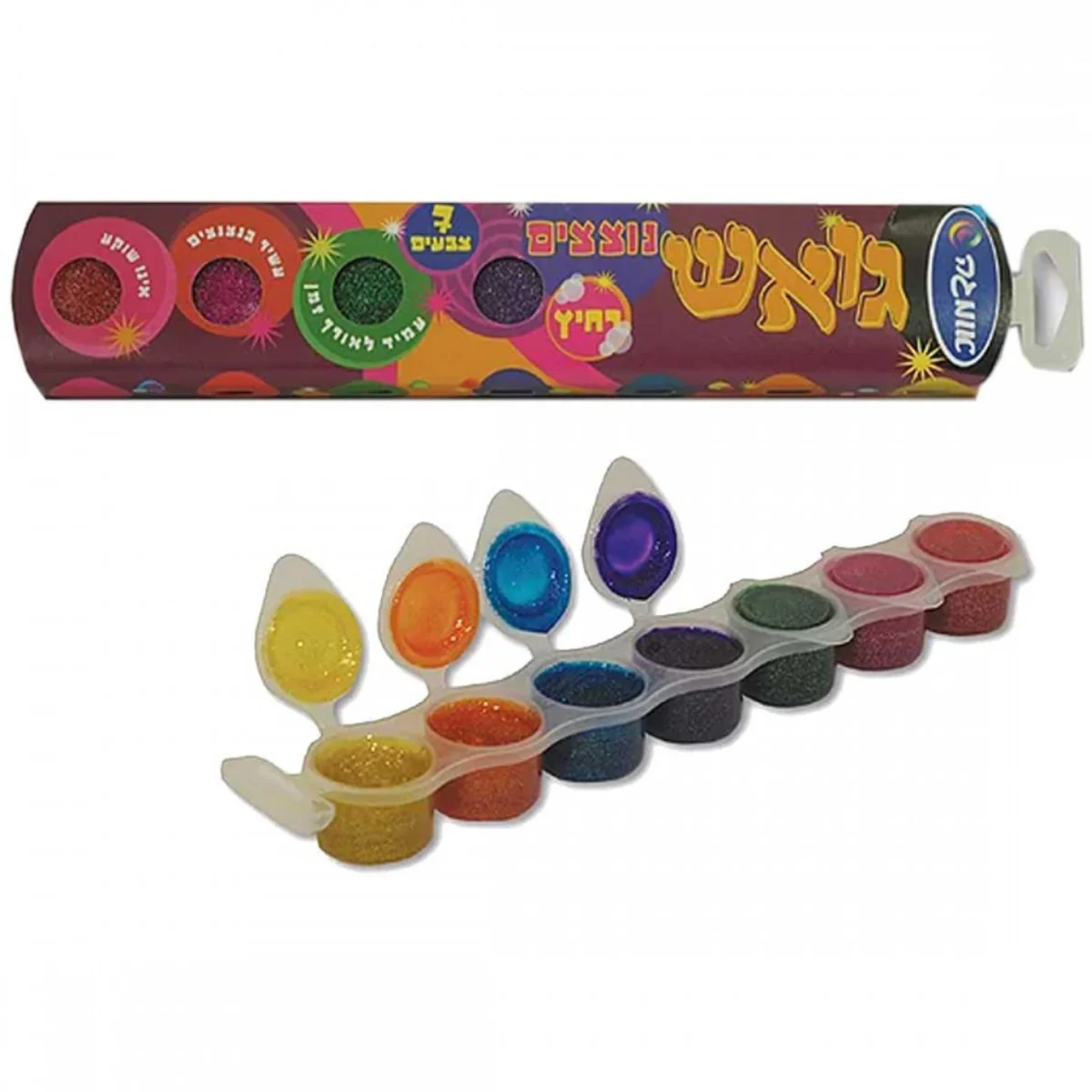 סט 7 צבעי גואש אומגה נצנצים