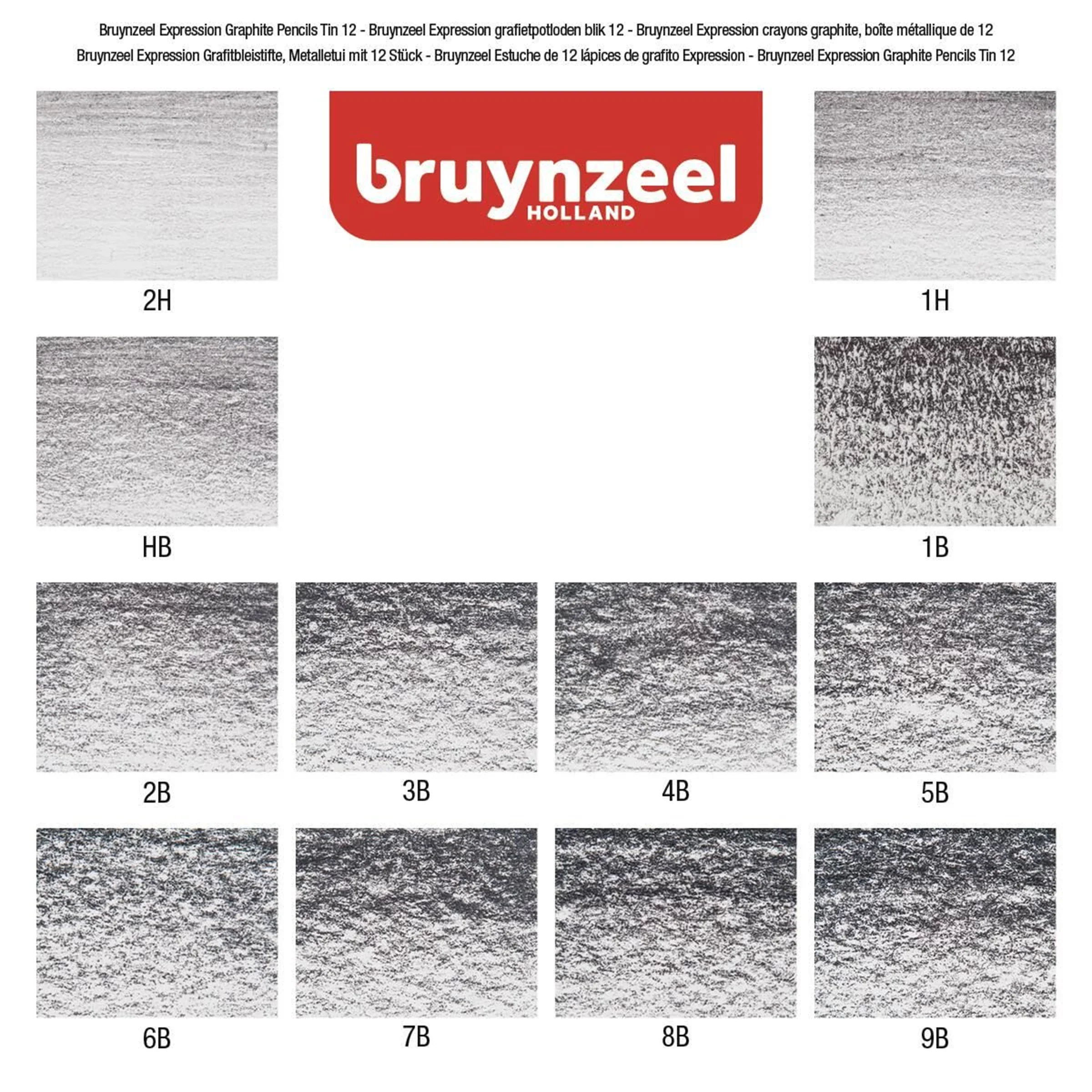12 עפרונות שרטוט - Bruynzeel Expression graphite - Image 4
