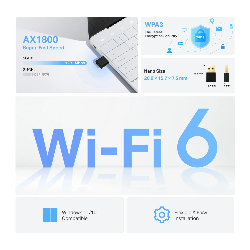 כרטיס רשת USB אלחוטי Archer TX20U Nano AX1800 USB Adapter Tp-Link - Image 2