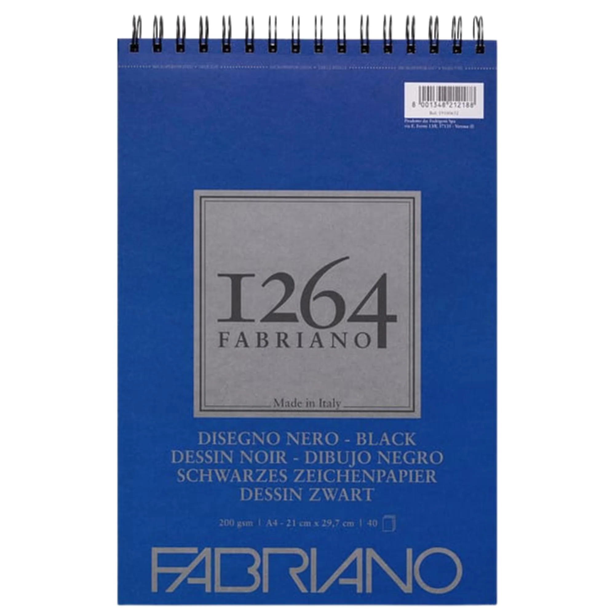 בלוק ציור מקצועי A4 ספירלה 19100652 200 גרם Fabriano 1264