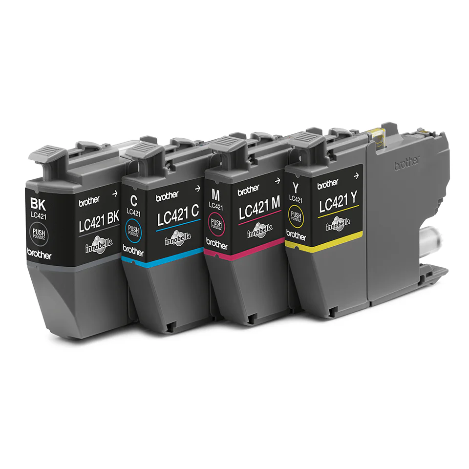 סט 4 ראשי דיו מקוריים Brother LC421 - Image 2