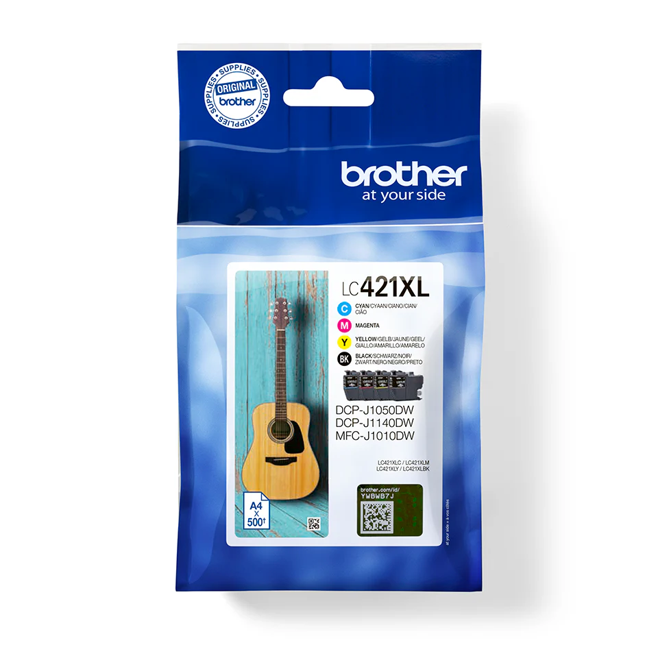 סט 4 ראשי דיו מקוריים Brother LC421XL