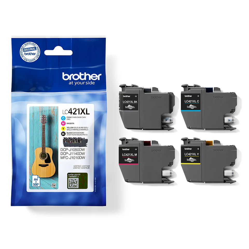 סט 4 ראשי דיו מקוריים Brother LC421XL - Image 3