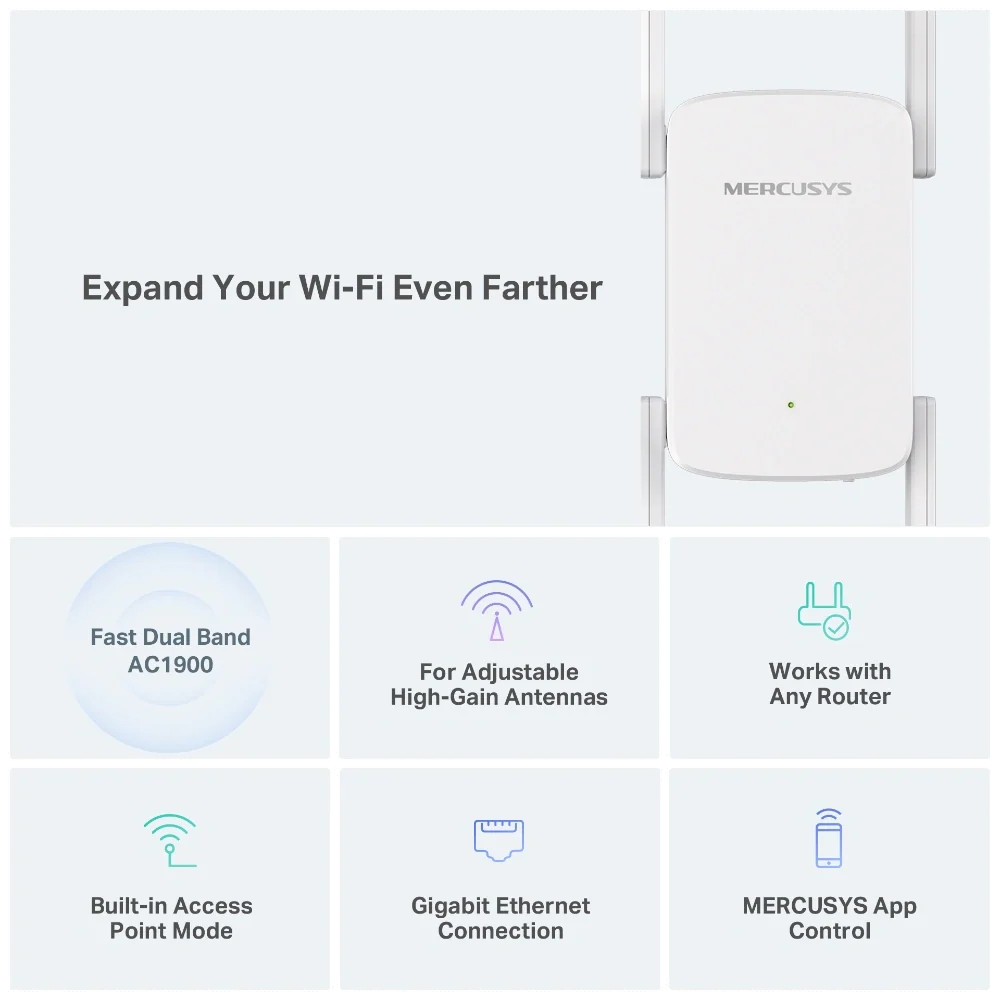 Mercusys ME50G AC1900 Range Extender מגדיל טווח - Image 3