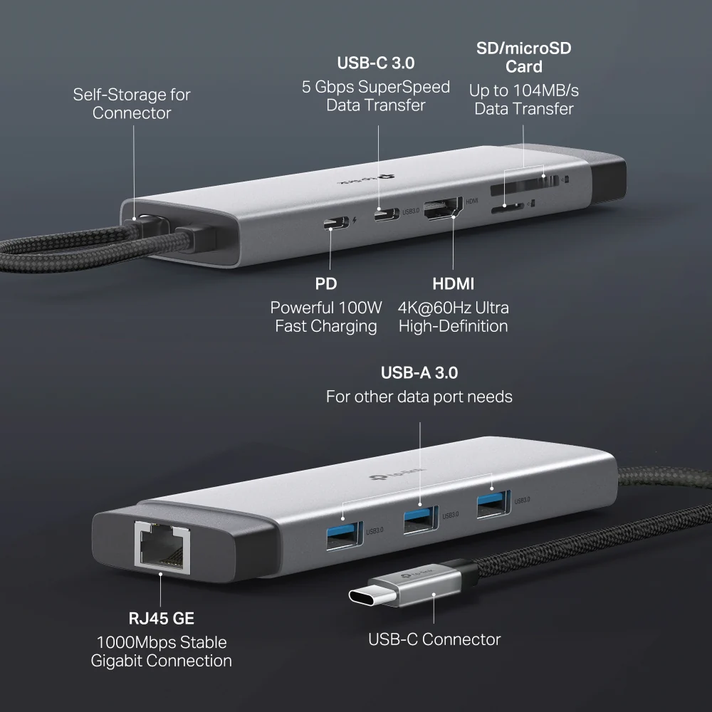 תחנת עגינה UH9120C USB Type-C 9-in-1 Hub Tp-link - Image 5